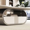 Sapphtopaz Modern Butterfly Coffee Table with Storage Shelf & Drawer Sturdy Center Table with Sintered Stone Top Oval Coffee Bar for Living Room - 4 of 4