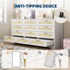 GustoWave Farmhouse 12-Drawer Dresser, 63 Inch Long Rattan Dresser for Bedroom, Slim Wood Chest of Drawers Clothes Storage Cabinet for Living Rooms - 4 of 4