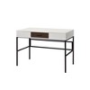 Royal Hampton Writing Desk with 2 Hinged Top Storage Compartments, White and Black - 3 of 4