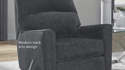 Slate Gray Chenille Upholstered Contemporary Ottoman