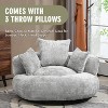 MOONMISS Chenille High-Density Foam Soft Bean bag Chair with 3 Pillows and Wide Backrest - 4 of 4