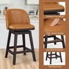 Arceso Swivel Bar Stools, 26 Inch  Bar Stools with Back, Solid Wood Legs with footrest, Retro Nailhead Trim Barstools for Kitchen Island - 4 of 4