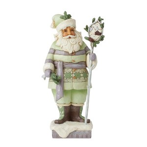 Jim Shore 11.0 Inch Christmas In The Woods White Woodland Santa Staff Santa Figurines - 1 of 3