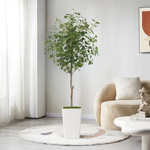 Artificial Eucalyptus Tree, Faux Eucalyptus Tree with Tall White Planter - image 1 of 4