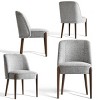 Mid Century Modern Dining Room Chair Set of 4 Linen Upholstered Dining Chair​ Solid Wood Dining Chair with Beech Legs for Kitchen-Tanpinhause - 2 of 4