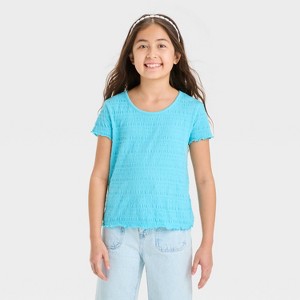 Girls' Short Sleeve Textured T-Shirt - Cat & Jack™ - 1 of 3
