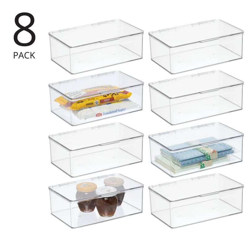 mDesign Plastic Kitchen Pantry/Fridge Storage Organizer, Hinge Lid, 2 of 9