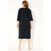 Catherines Women's Plus Size Bell-Sleeve Lace-Up Shift Dress - 3 of 4