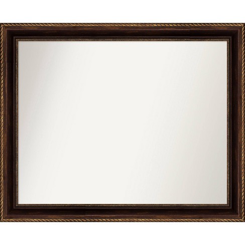 32" x 26" Non-Beveled Corded Bathroom Wall Mirror Bronze - Amanti Art: Polystyrene Frame, Wall Mount - image 1 of 4