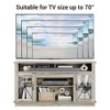 LED TV Stand for 65 Inches, Curved Entertainment Center with Adjustable Shelves and Farmhouse Glass Doors, TV Cabinet Media Console for Living Room - 3 of 4