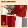 Christmas Red Curtains 52x63 Inch, Velvet Blackout Curtains, Christmas Reindeer Snowflake Window Drapes for Living Room Bedroom, 2 Panel Set - 3 of 4