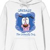 Courage The Cowardly Dog Courage In Blue Frame Long Sleeve White Adult Hooded Sweatshirt - 2 of 3