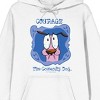 Courage The Cowardly Dog Courage In Blue Frame Long Sleeve White Adult Hooded Sweatshirt - image 2 of 3