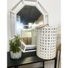 Essential Decor & Beyond 15.4" Tropical White Bamboo Hanging Lantern With Glass Candle Holder and Rope Handle Decorative Accent - 4 of 4