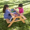HearthSong Kids' Wooden 2-in-1 Picnic Table Sensory Play Station with Removable Tabletop and Two Plastic Bin Inserts - image 3 of 4