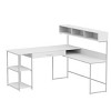 Monarch Specialties Computer Desk Home Office Corner Storage Drawers L Shape Work Laptop Metal Laminate White Grey Contemporary Modern - 3 of 4