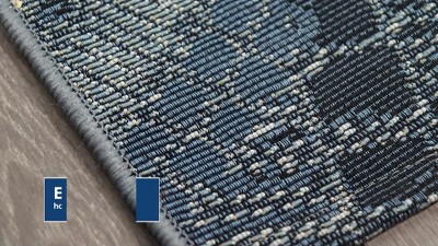 Black and Green Synthetic Flat Woven Rectangular Rug 5' x 7'