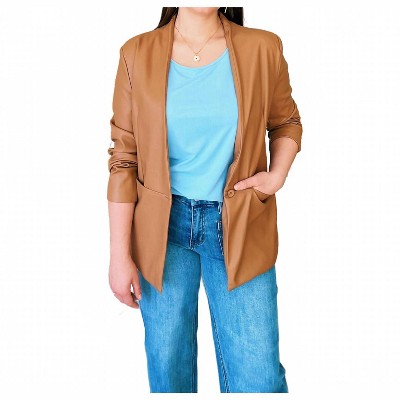 Women's Millie Faux Leather Blazer - Papillon