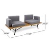 Sapphtopaz Modern 2-Seater Outdoor Patio Sofa, Industrial Acacia Wood Outdoor Sofa with Iron Legs & Plush Cushions, Teak Finish Loveseat Sofa - 3 of 4