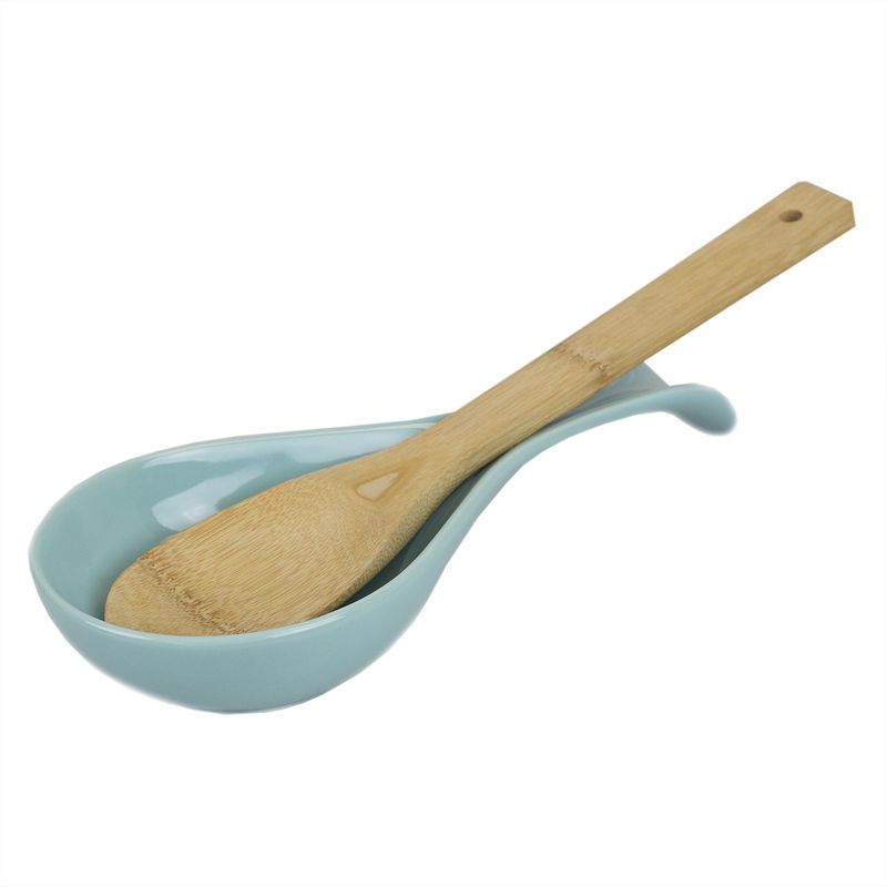 Home Basics Ceramic Spoon Rest, Turquoise, 2 of 6