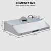 Acekool Stainless Steel Under Cabinet Range Hood with 3-Speed Touch Control, Ultra-Quiet Operation, 400 CFM Suction, LED Lights - 2 of 4