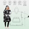 Catalonia Boho Geometric Pattern Fleece Plush Wearable Blanket Hoodie Sweatshirt for Women Men, Soft Fuzzy Snuggie Aztec Crochet Pullover, Cozy Gift - 3 of 4