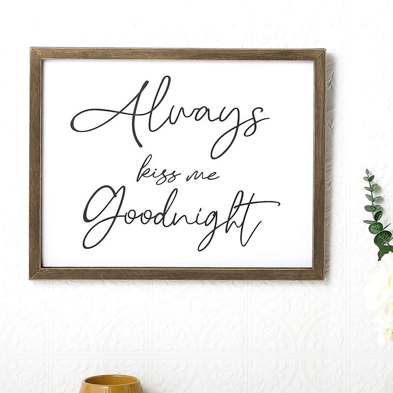 Farmlyn Creek "Always Kiss Me Goodnight" Sign, Bedroom Home Wall Decor for Couples (15 x 12 In), 2 of 5