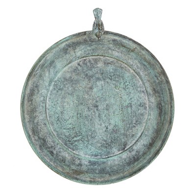 Ashlan Antique Dark Green Iron Bird Bath with Sculpted Bird