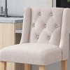 Counter Height Bar Stools Set Of 2,Fabric Tufted Wingback Kitchen Chairs,Armless Seat Height Dining Chairs With Wood Legs Footrest-Cuddlewood - 3 of 4