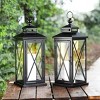 Lirio 20.5" Indoor/Outdoor Lantern (Set of 2) - PLT4064 - Black - Safavieh - 2 of 4