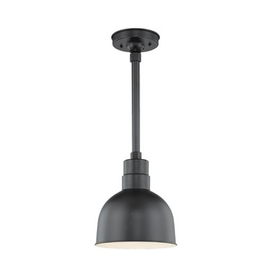 Satin Black Metal Indoor/Outdoor Bowl Pendant Light