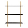 Kate & Laurel All Things Decor 20"x30" Leigh Wood and Metal Wall Shelf Black: Luxury Glam Style, 3-Tier Hanging Storage - 4 of 4