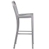 Merrick Lane 30 Inch Galvanized Steel Indoor/Outdoor Counter Bar Stool With Slatted Back And Powder Coated Finish - 3 of 4