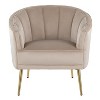 NicBex Velvet Accent Chair,Upholstered Living Room Chairs with Pleated Waves Backrest and Metal Legs,Modern Armchair,Club Chairs for Living Room - 2 of 4