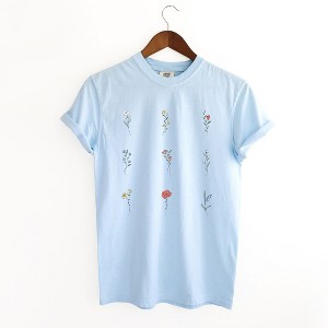 Simply Sage Market Women's Wildflower Flower Chart Short Sleeve Garment Dyed Tee - 1 of 4