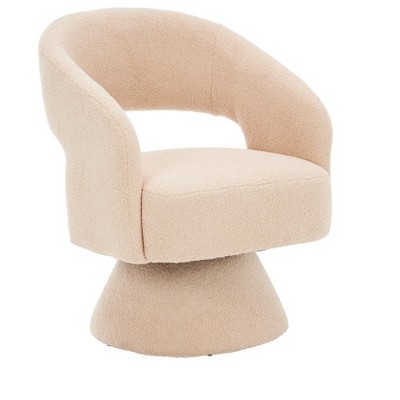 NicBex Velvet Swivel Barrel Accent Chair,Upholstered Swivel Living Room Chairs with Mid-Height Backrest,Accent Chairs for Living Room