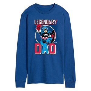 Men's - Marvel - Dad Captain America Long Sleeve Graphic T-Shirt - 1 of 3
