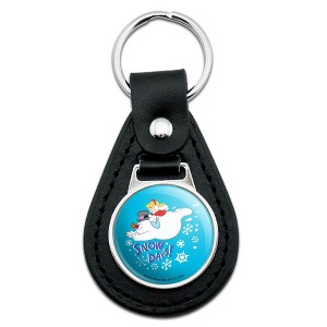 Frosty The Snowman Snow Days Black Leather Keychain - 1 of 4