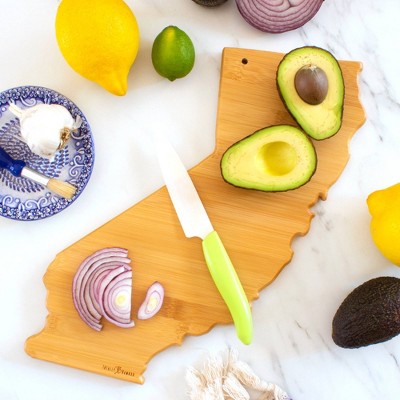 California State Shaped Bamboo Cutting and Serving Board