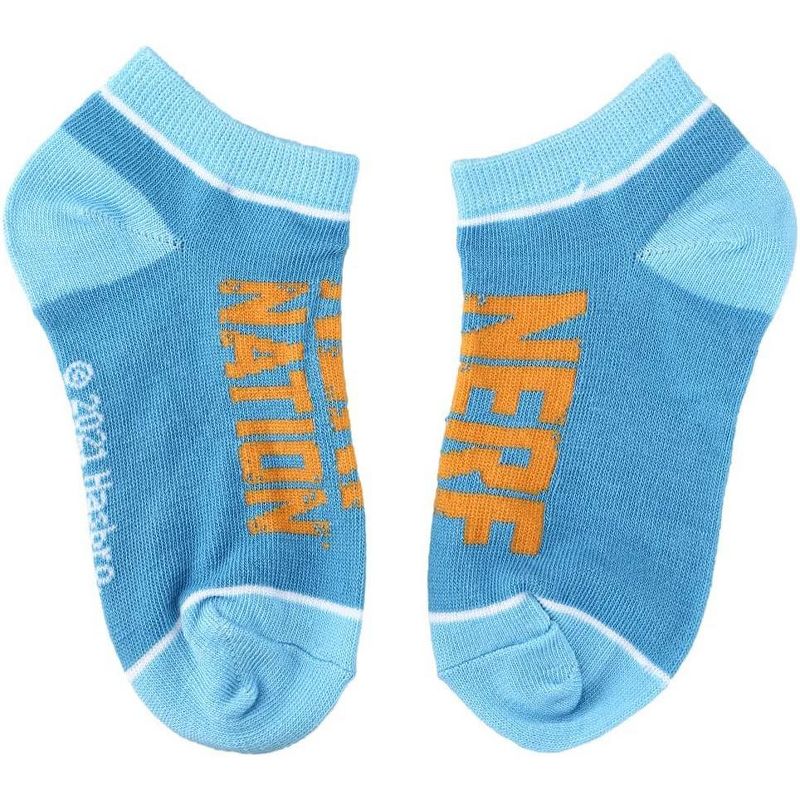 Nerf Nation Boys Casual Ankle Socks Orange Blue White 6-pack Blue, 4 of 8