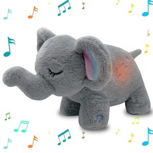 TITQWOP Elephant Breathing Stuffed Animal,Anxiety Relief Gray Sleeping Plush with Realistic Breathing Motion&Soothing Music Lights Portable Plushies - 1 of 4