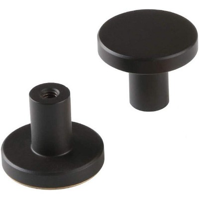 attop 4Pcs 1.26¡°x0.78¡± Matte Black Solid Brass Cabinet Knobs Home Decoration Round Kitchen Knobs Dresser Drawer Knob Handles