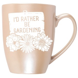 Elanze Designs I'D Rather Be Gardening Precious Pearl 10 ounce New Bone China Coffee Cup Mug - 1 of 4