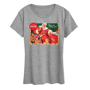Women's - Coca-Cola - Vintage Santa Claus Ice Cold Short Sleeve Graphic T-Shirt - 1 of 4