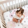 Sweet Jojo Designs Girl Fitted Crib Sheets Set Watercolor Floral Pink and Grey 2pc - 4 of 4