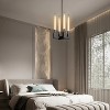 4-Lights Wagon Wheel Chandelier With Glass Tube Gold - 2 of 4