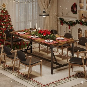 Rectangle Dining Table for 6-8 People, 70.87" Heavy Duty Industrial Wood Kitchen Table for Dining Room, Dinner Table, Easy Assembly - 1 of 4