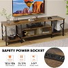 TOBILI TV Stand, 63 Inch TV Stand for 50 75 Inch TV, Entertainment Center with Power Outlets & Open Storage Shelves Brown - 3 of 4