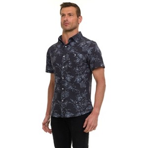 Canada Weather Gear Men’s Short Sleeve Button-Up Shirt – Casual Slim Fit Collared Shirt with Front Pocket – Lightweight Stretch - 1 of 4