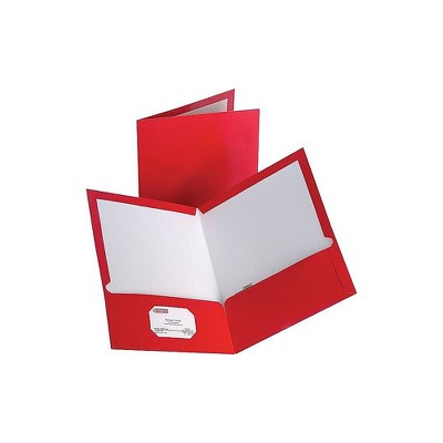 Staples 2-Pocket Laminated Folders Red 10/Pack (13374-CC) 905481